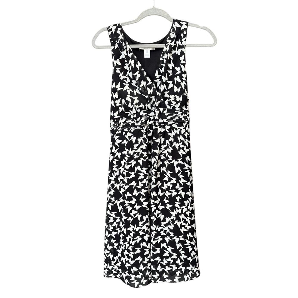 Motherhood Maternity Black and White Butterfly Print Maternity Dress. Size Small